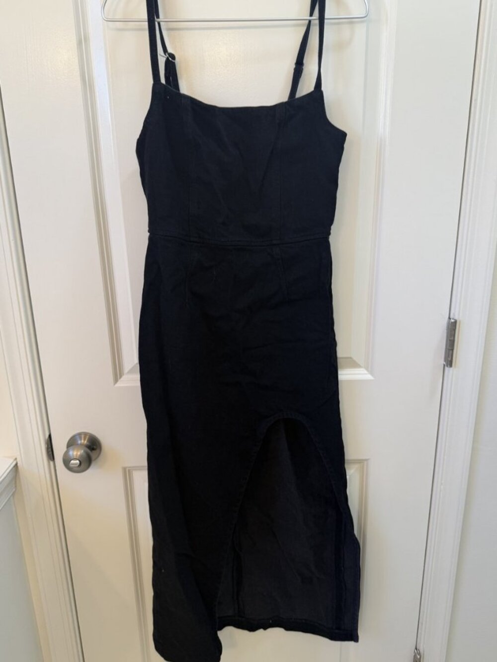 Reformation Grazia Denim Midi Dress Black Size 4